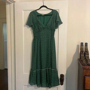 Mid-calf length Max Studio green dress